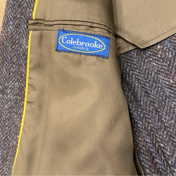 VINTAGE! 🌟HARRIS TWEED🌟 MENS 2 BUTTON WOOL SPORT COAT BLAZER BROWN SZ 40 - Picture 7 of 13